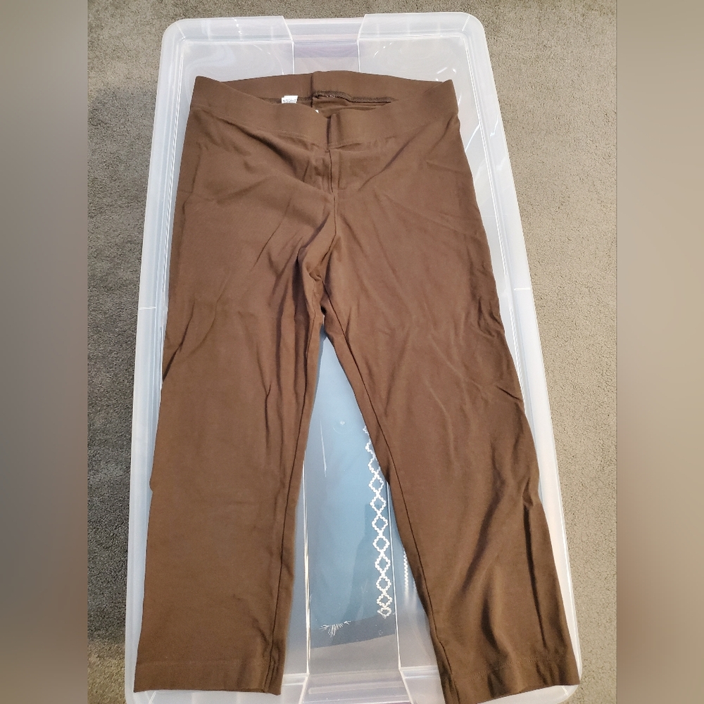Cropped high-waisted leggings - brown (Old Navy)